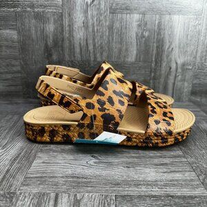 REEF Water Vista Women's size 7 Leopard Open Toe Sling Back Sandals